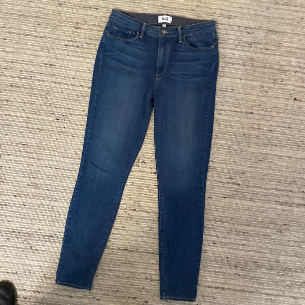 PAIGE- HOXTON ULTRA SKINNY: blue jeans